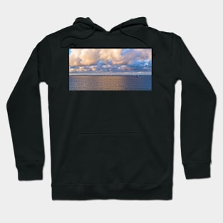 Moody sky over container ships Hoodie